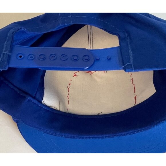 Crochet Granny Square Trucker Hat Ball Cap Snap Back Royal Blue Multi Color - Picture 7 of 7